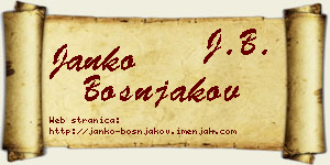 Janko Bošnjakov vizit kartica